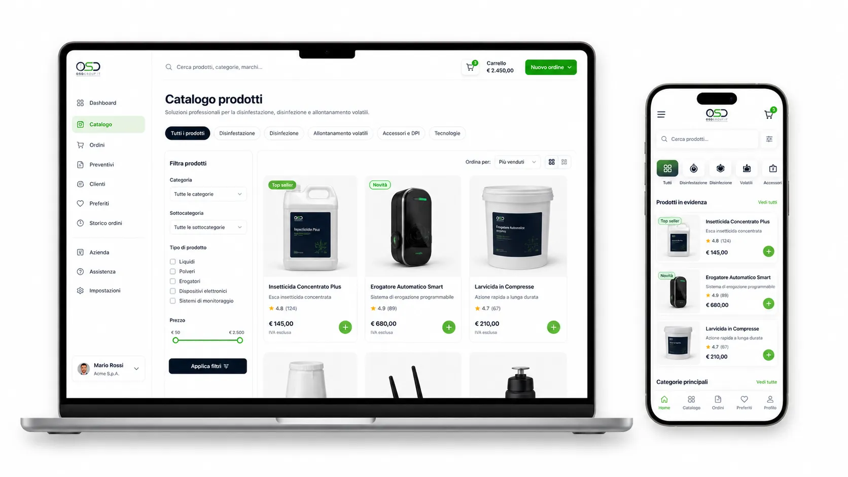 App OSD Group: portale ordini B2B e app mobile